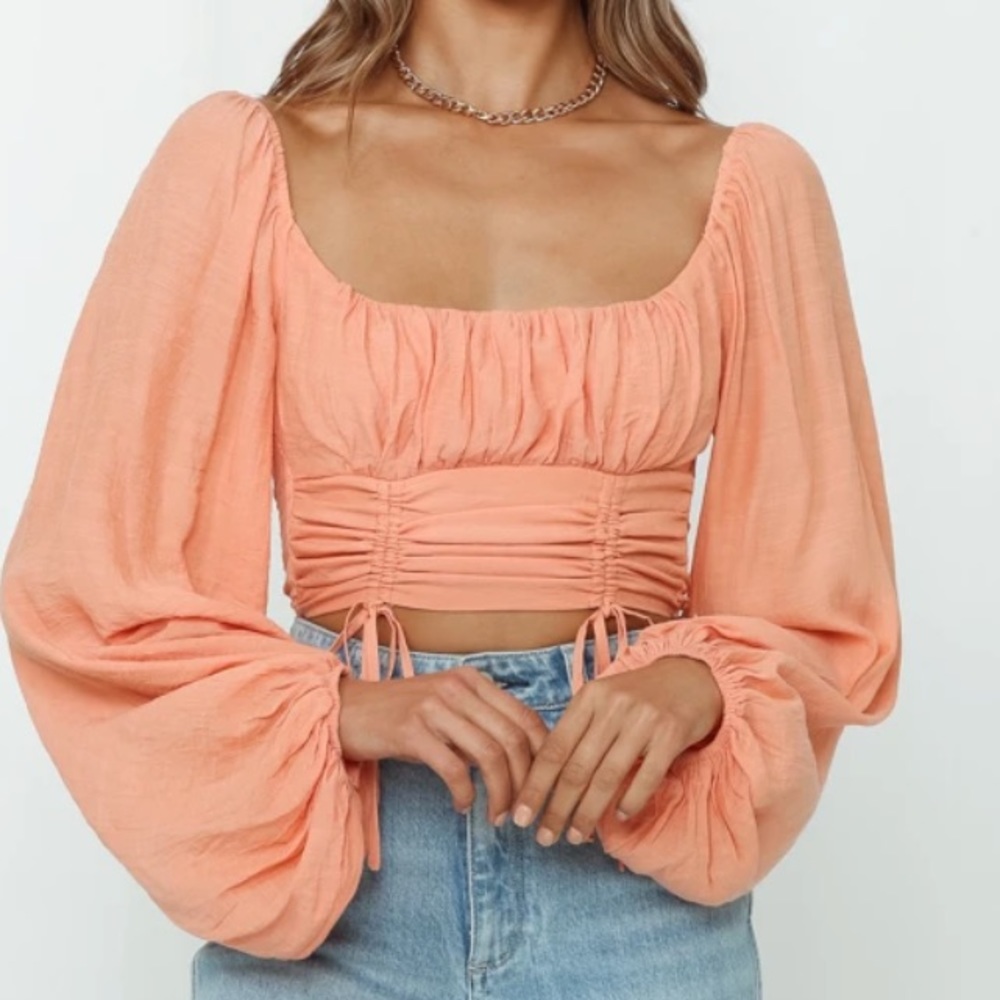 Hello Molly Peach Crop Top